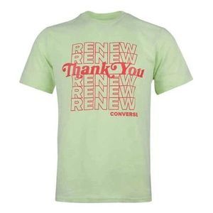 NEW Men Size L/G CONVERSE Renew Alphabet Printing Tee / Top Green 10019649-A01